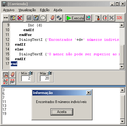 Programao: acha nmeros indivisveis