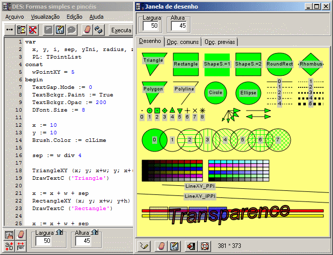 Exemplo de um desenho